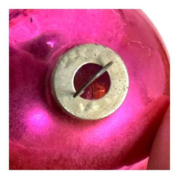 Vintage Made In USA Shiny Brite Glass Christmas Ornaments Set Of 7 Pink Gold - Picture 10 of 16